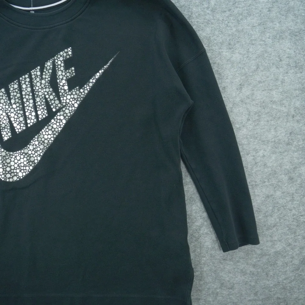 Nike Sportswear Top Womens Extra Large Black Metallic Polka Dot Graphic Print